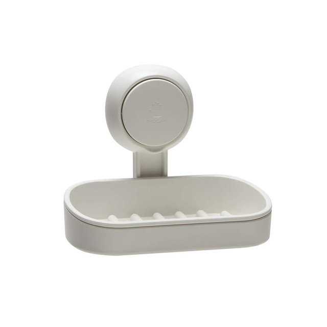 Bath Bliss Power Lock Gel-Suction Soap Dish | Suction Mount | Bathroom Mirror or Wall Hang | No Tools Required | Kitchen Sponge Holder | Easy Release | White