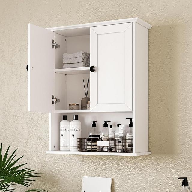 LDarqeer Bathroom Medicine Cabinet Over Toilet, Wall Mounted Storage with Adjustable Shelves and Soft-Close Hinge