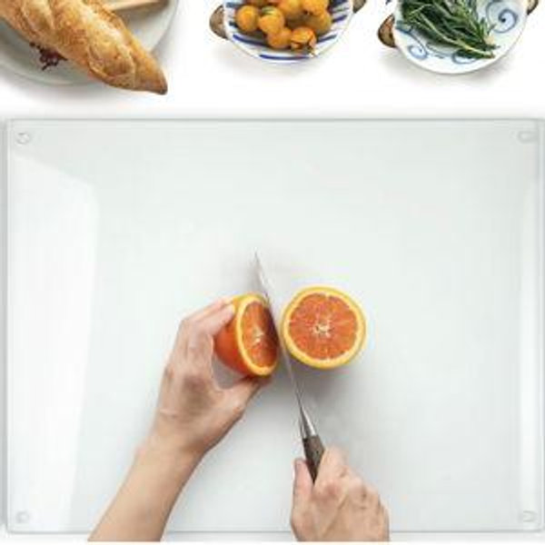 Kitchenville Glass Cutting Board 20”x16”: Tempered Glass Kitchen Counter Protector - Durable- Scratch-Resistant, Heat-Proof - Clear Design