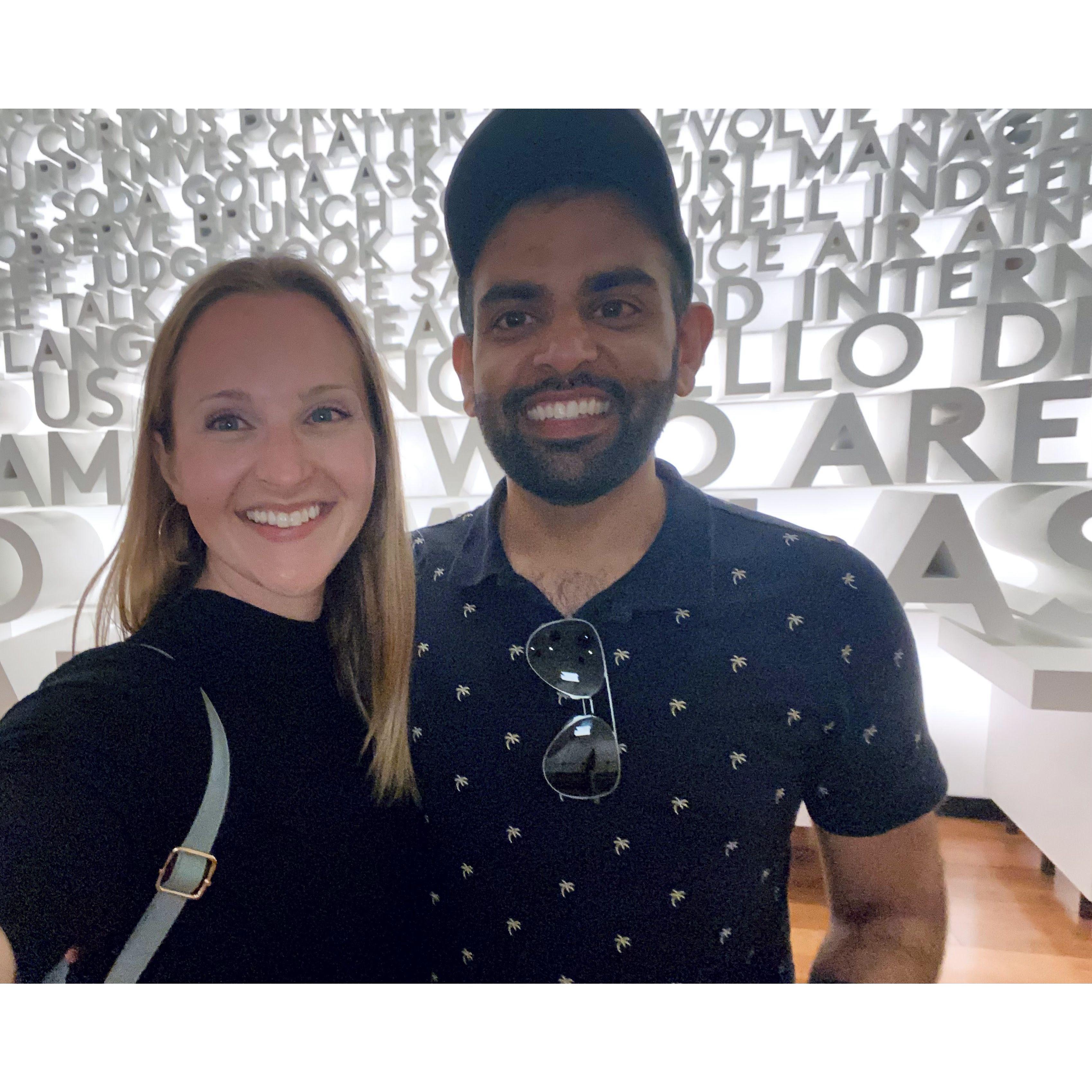 Our Fourth Date at Planet Word Museum after enjoying the World Culture Festival on the National Mall. It's safe to say that we started falling for each other pretty quickly.