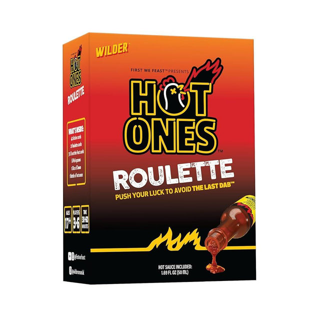 Wilder Hot Ones Roulette – Hot Sauce Included – A Push Your Luck Party Game