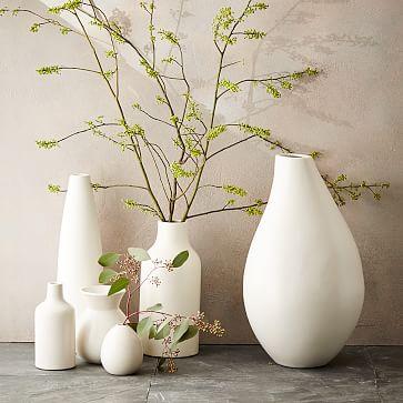 Pure White Ceramic Vases (Bottle)