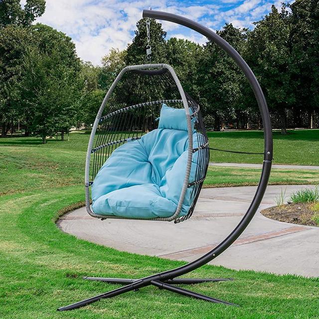 Barton Premium X-Large Patio Hanging Chair Swing Egg Chair Soft Deep Cushion Relaxing Basket Style Chair