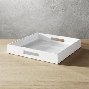 hi-gloss small square white tray