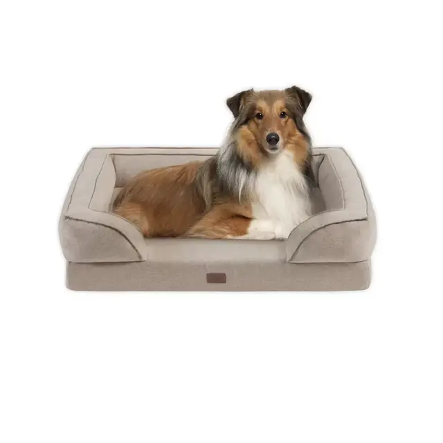 Martha Stewart Bella Small Memory Foam Dog Couch in Tan