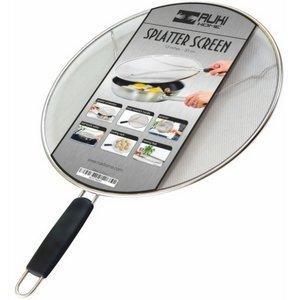 Splatter Screen for Frying Pan - 13" Stainless Steel Splash Guard for Cooking - Extra Fine Mesh with Resting Feet and Heat Resistant Handlе - Pasta Strainer - Cookie Cooling Rack - Dishwasher Safe