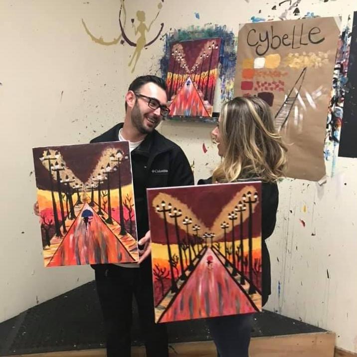 One of our first dates was to a wine and paint night at Canvas and Cabernet in Walnut Creek! January 2018.