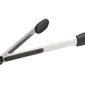 Black Silicone and Stainless Steel Tongs - World Market