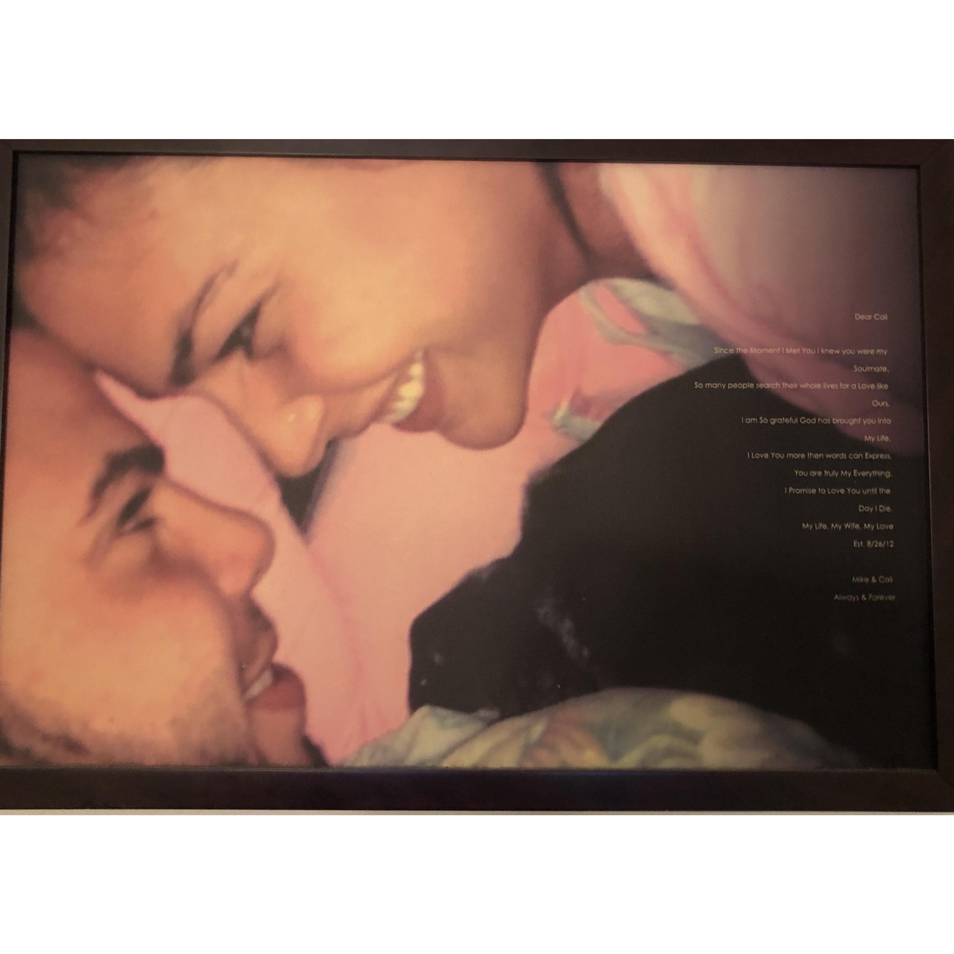 Our very first photo together. Taken with Sonia nuzzled between the two of us.