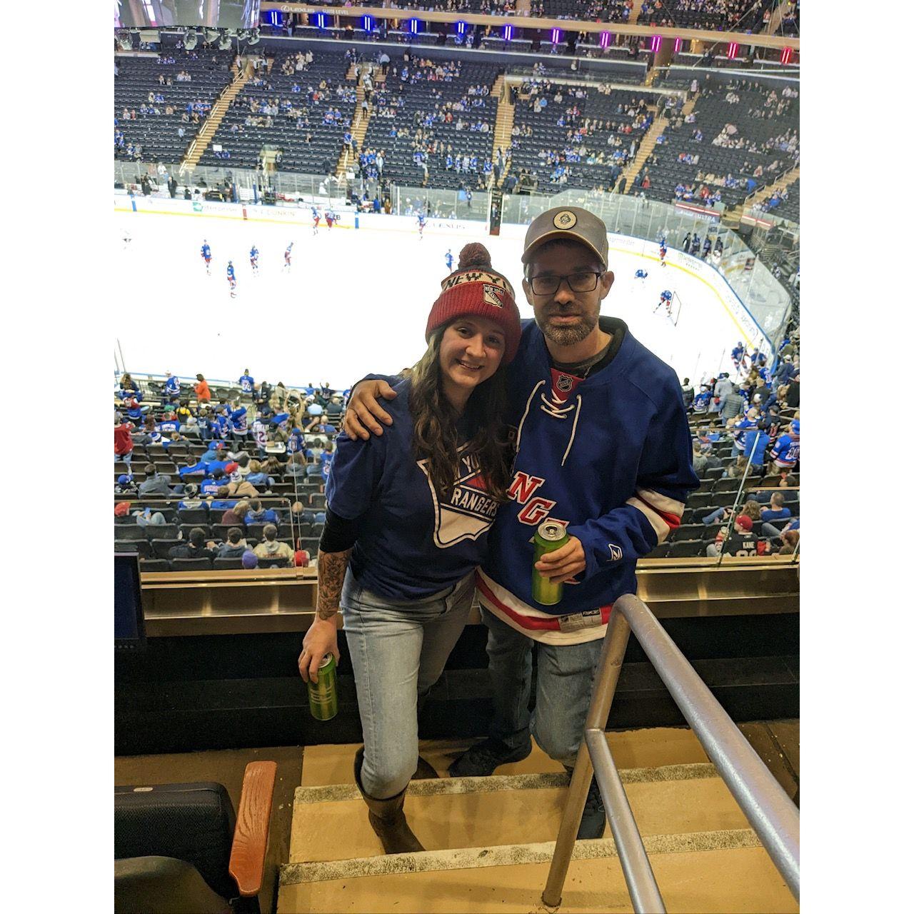 Jordan's first Rangers game.