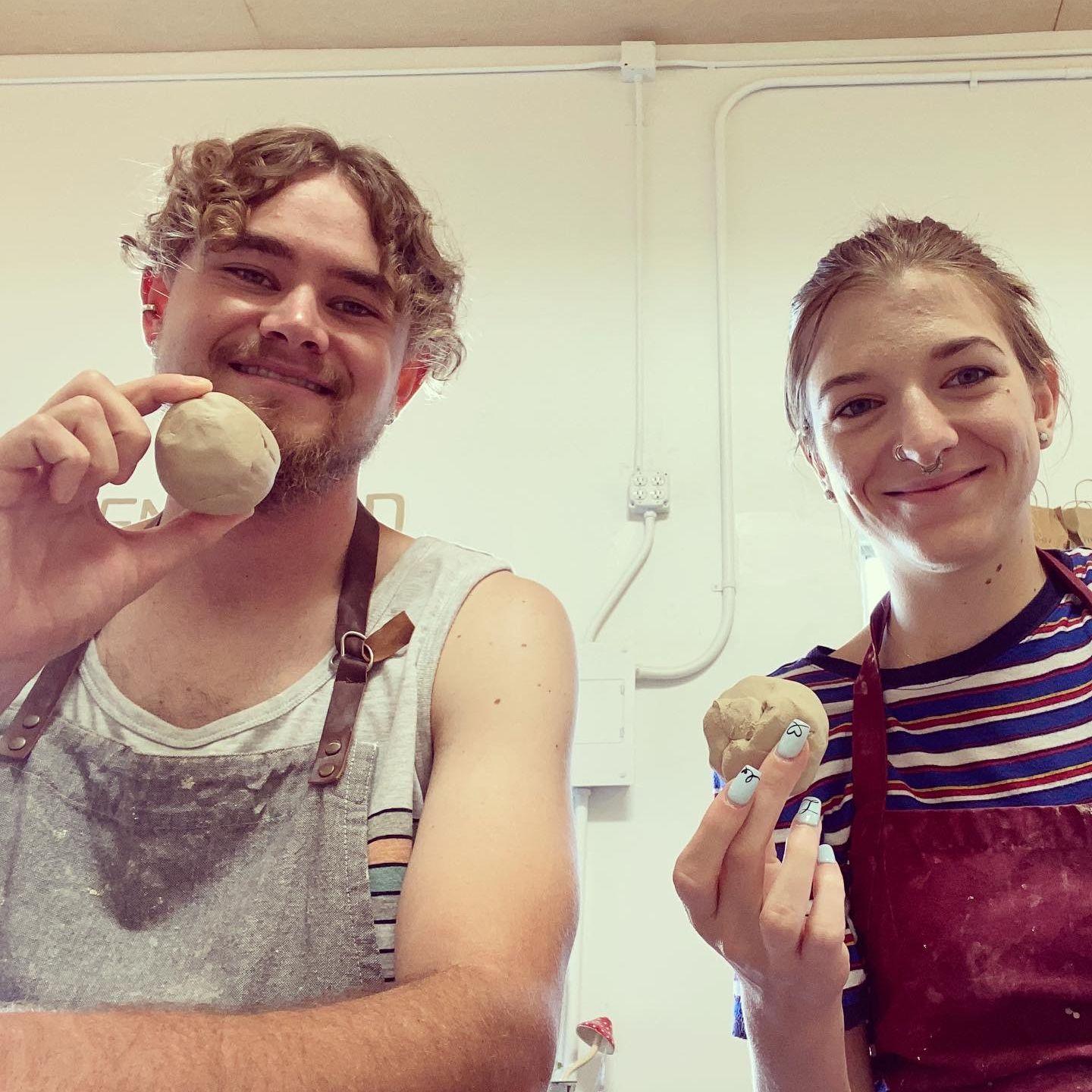 Pottery making class for our first anniversary (he was much better than I was)
