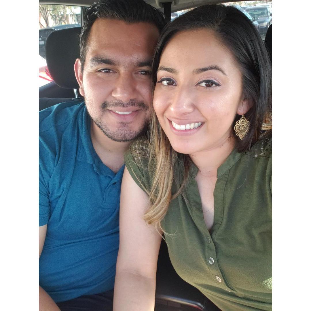 The very first photo we took. Taken right before a Panda Express run lol