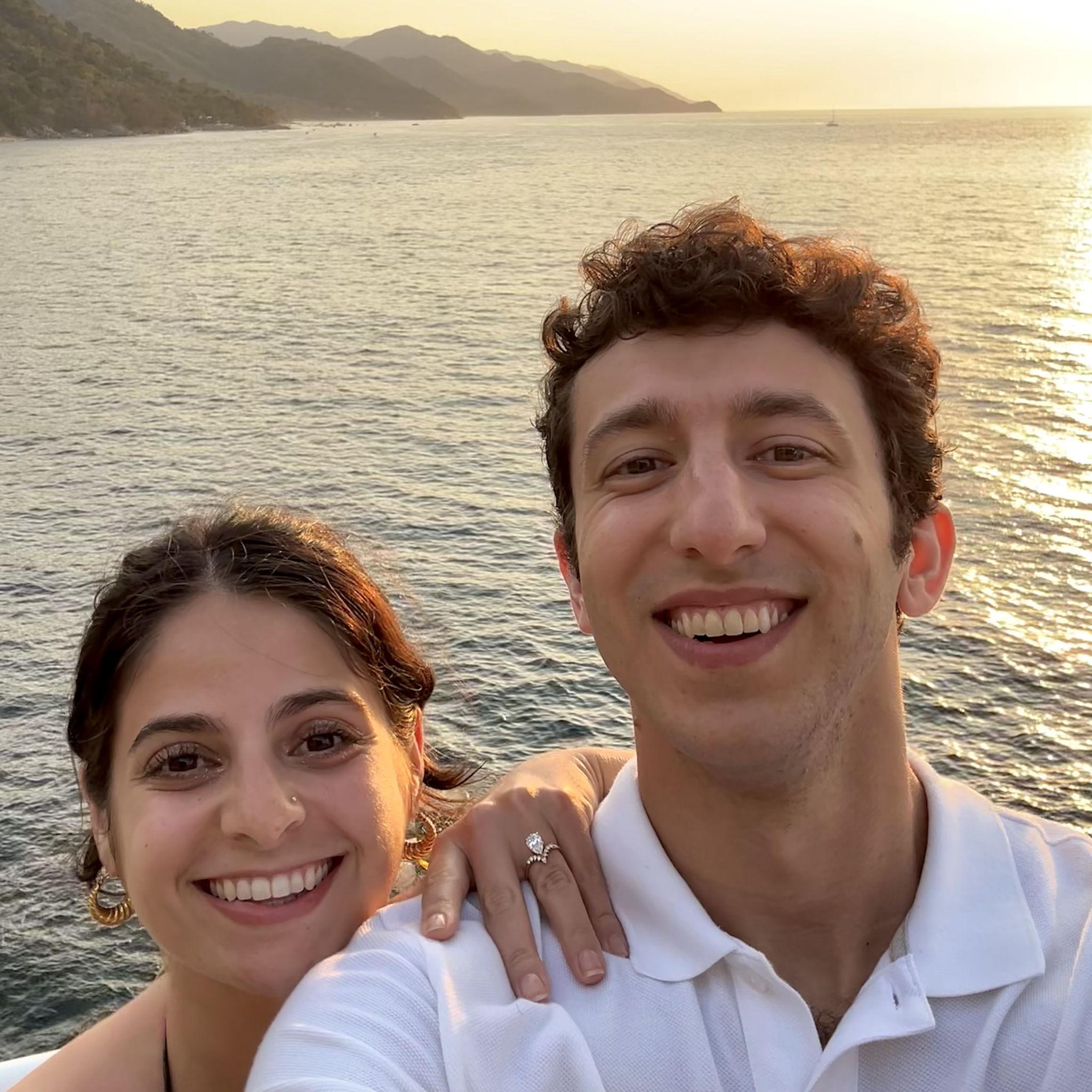 The night of Michael and Carmen's engagement dinner at a beautiful restaurant hidden on the Mexican coast