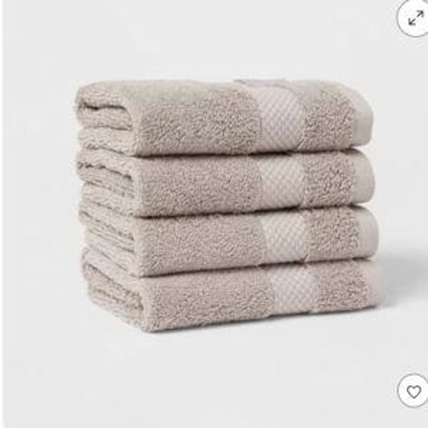 4pc Performance Plus Washcloths Light Grey- Threshold