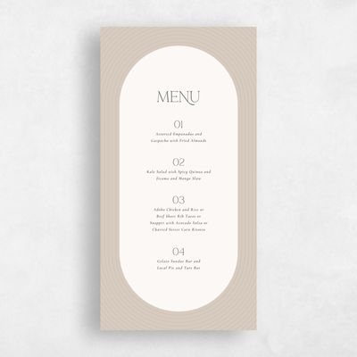 Beige Fall Wedding Menu - Majestic