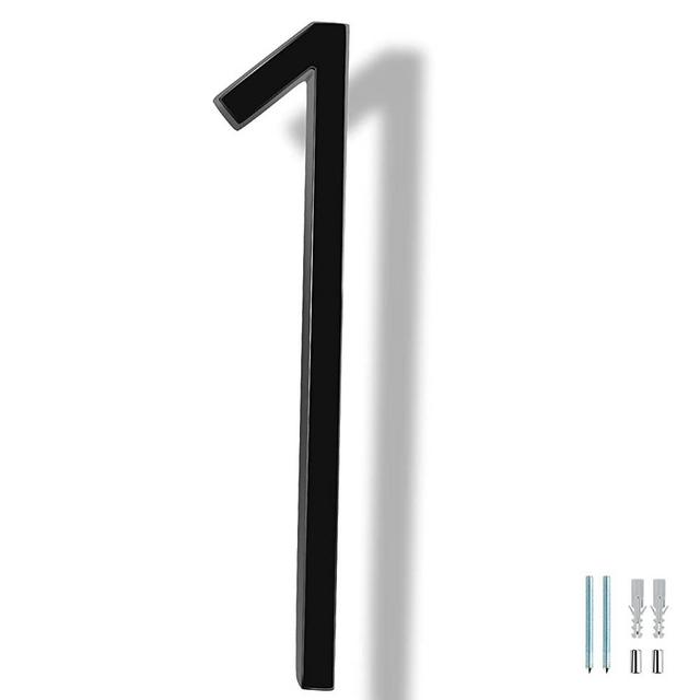 Covanm Floating House Number Black Floating Mount 5 Inch Modern House Numbers 1 (ONE)