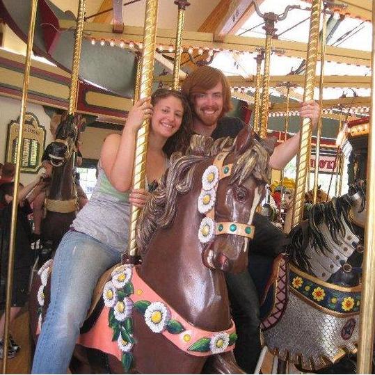 Our first carousel ride in Missoula 2011!