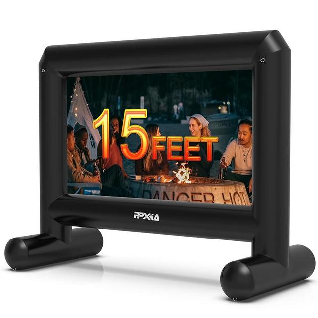 Inflatable Projector Screen for Outside 15ft Blow Up Movie Screen Outdoor with Air Blower, Easy Set Up Inflatable TV Home Theather for Backyards Movie Nights Party Fun, Support Front Rear Projection