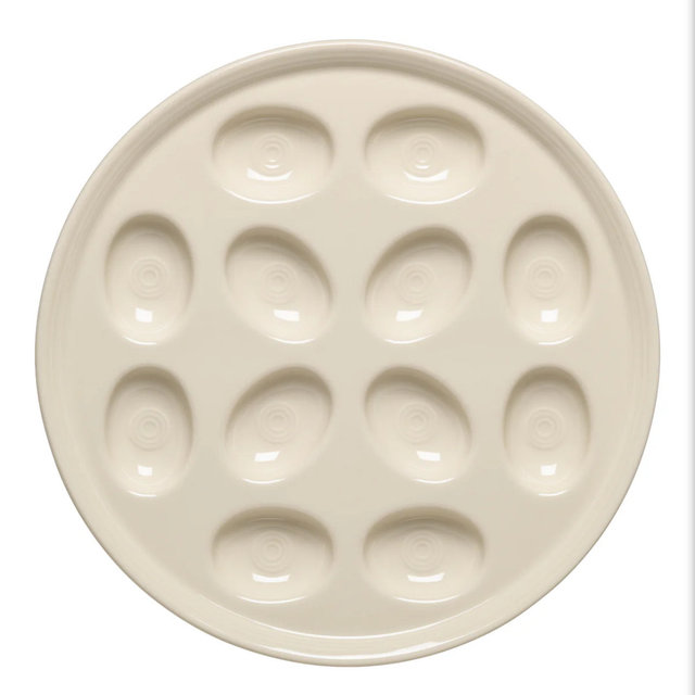 Round Egg Serving Platter - Linen