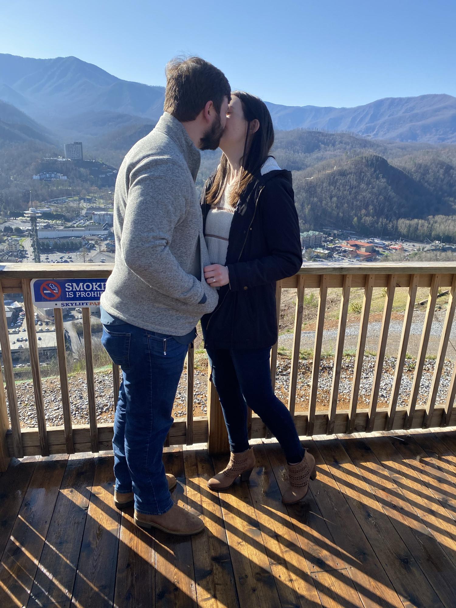 The day Liam proposed on the Sky Bridge in Gatlinburg, TN! March 2021