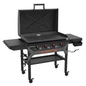 Blackstone Iron Forged 4 Burner Liquid Propane Outdoor Griddle with Hood Black