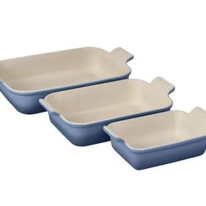 Heritage 3-Piece Rectangular Baking Dish Set, Color Chambray