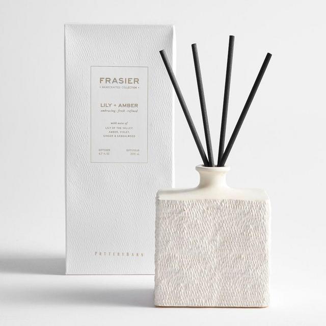 Frasier Scented Square Diffuser, Night Lily & Amber Oud, 6.7oz/200ml - White