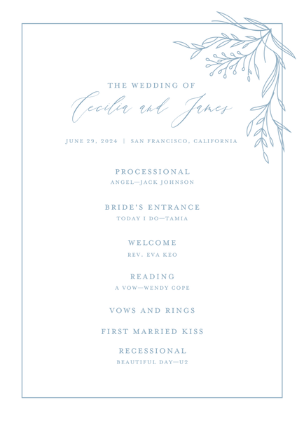 Bellevue | Dusty Blue | Zola Wedding Programs