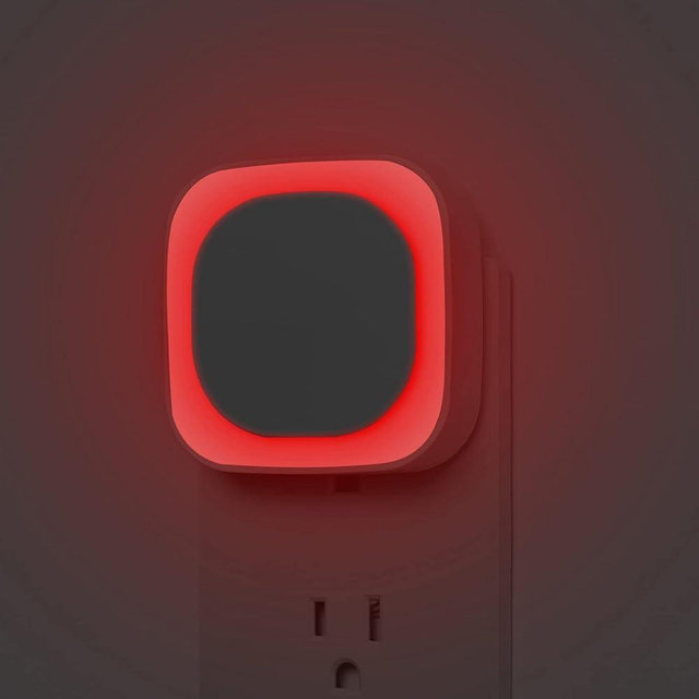 YUNLEX 2 Pack Plug in Dimmable Red Night Light, Auto Dusk to Dawn Sensor, LED Night Light, Soft Glow, Diffused Light, for Baby Nursery, Kids, Bathroom, Hallway, Bedroom, Kitchen, as Gifts