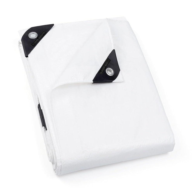 GUARD SHIELD Tarp White 15x15 Feet Multi Purpose Waterproof Poly Tarp Cover 5mil