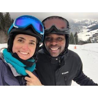 We skied the French Alps! Carlyle has recently converted to snowboarding to save his knees. ;) (January 2019)