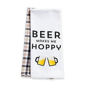 "Beer Makes Me Hoppy" 2-Pack Kitchen Towels