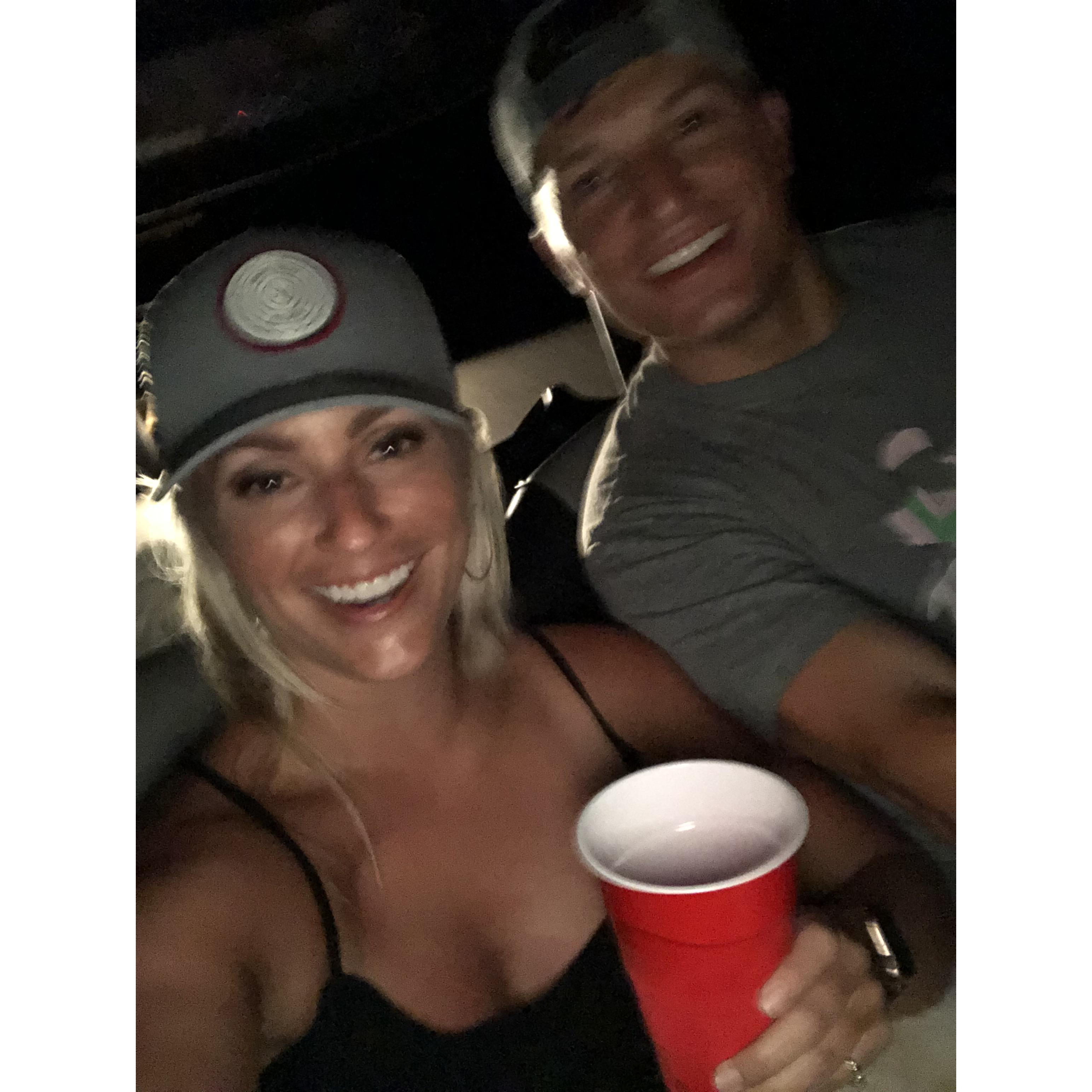 Celebrated Drew's 34th Birthday with a golf cart ride - this night was the first time he officially said "I love you"