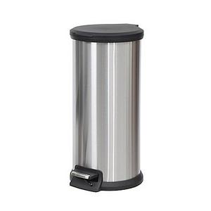 SALT™ Round 30-Liter Step-On Trash Can in Silver/Grey