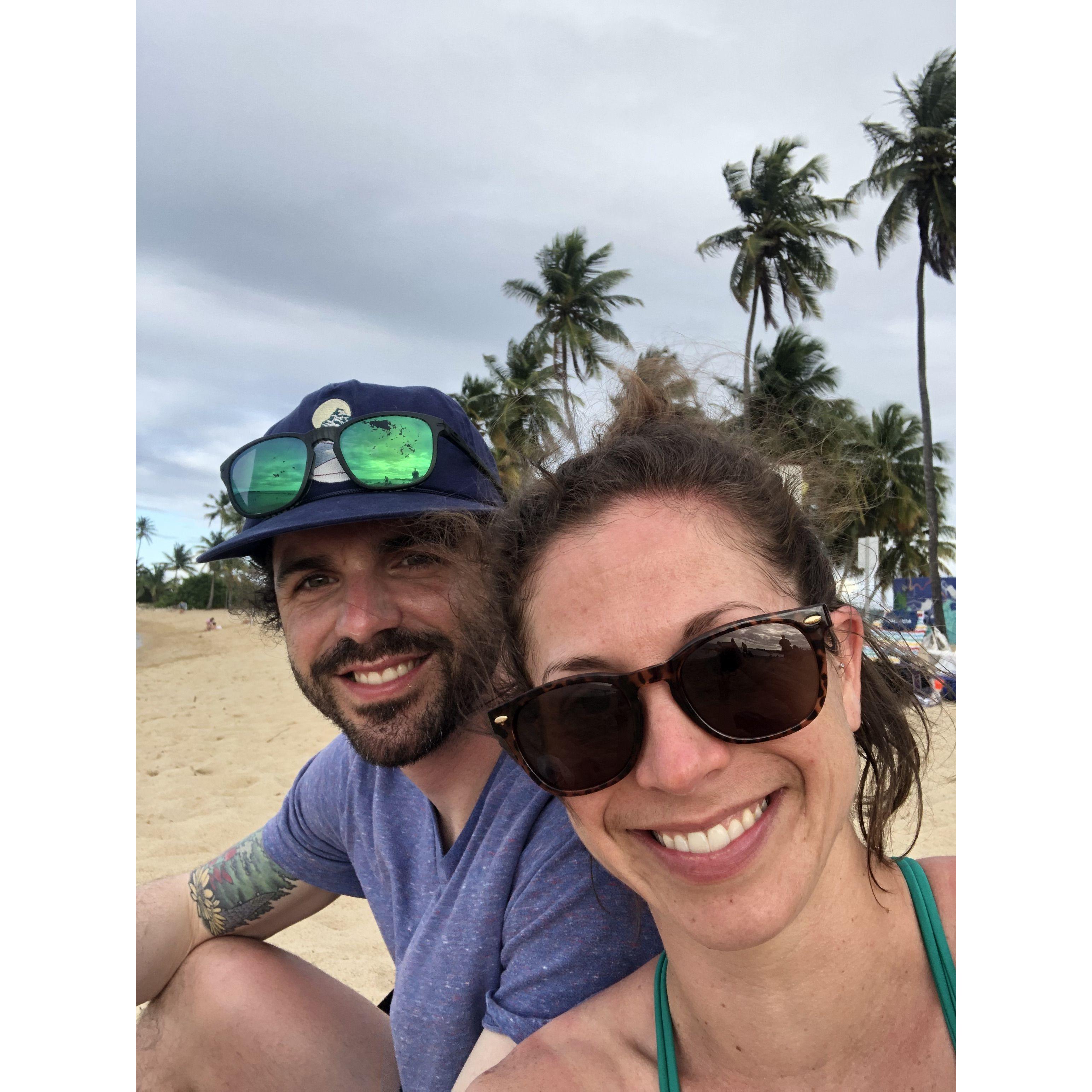 Selfie on the beach in Puerto Rico