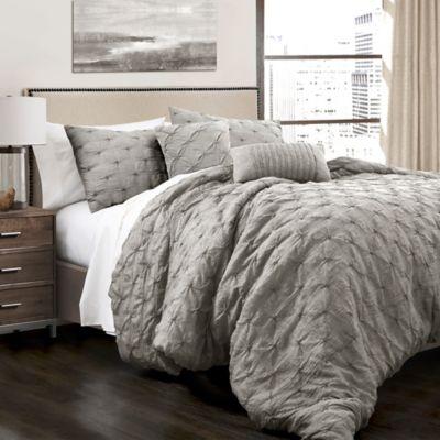 Lush Decor Ravello Pintuck Full/Queen Comforter Set in Grey