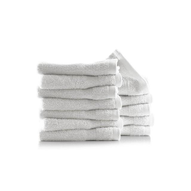 Hearth & Harbor Washcloths 12 Pack - 100% Cotton Washcloth for Body and Face - White