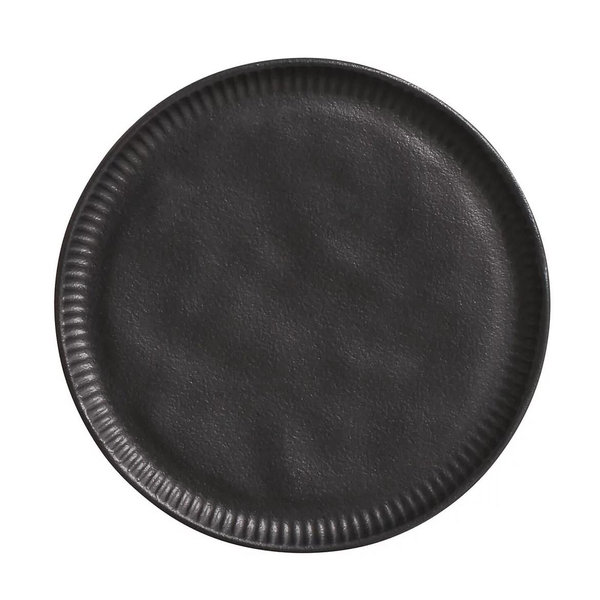 Stoneware Linhas Dessert Plates, Set of 6-Black