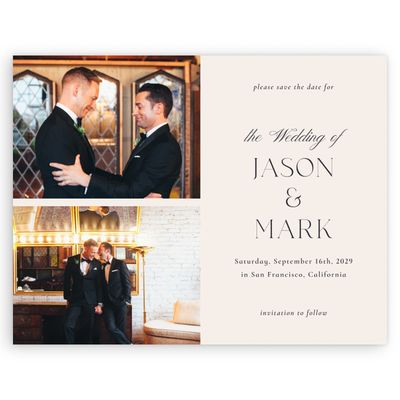 Linen, Beige Wedding Digital Save the Date - Gavin Multiphoto