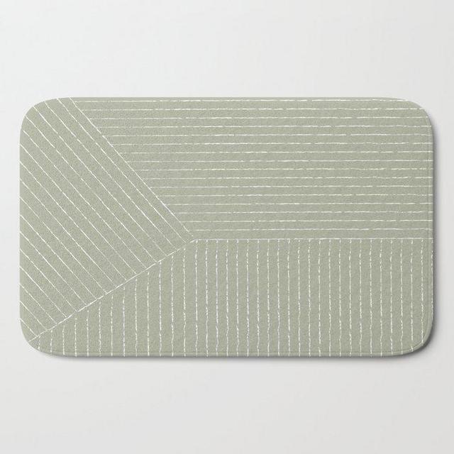 Lines (Linen Sage) Bath Mat - 21"x34"