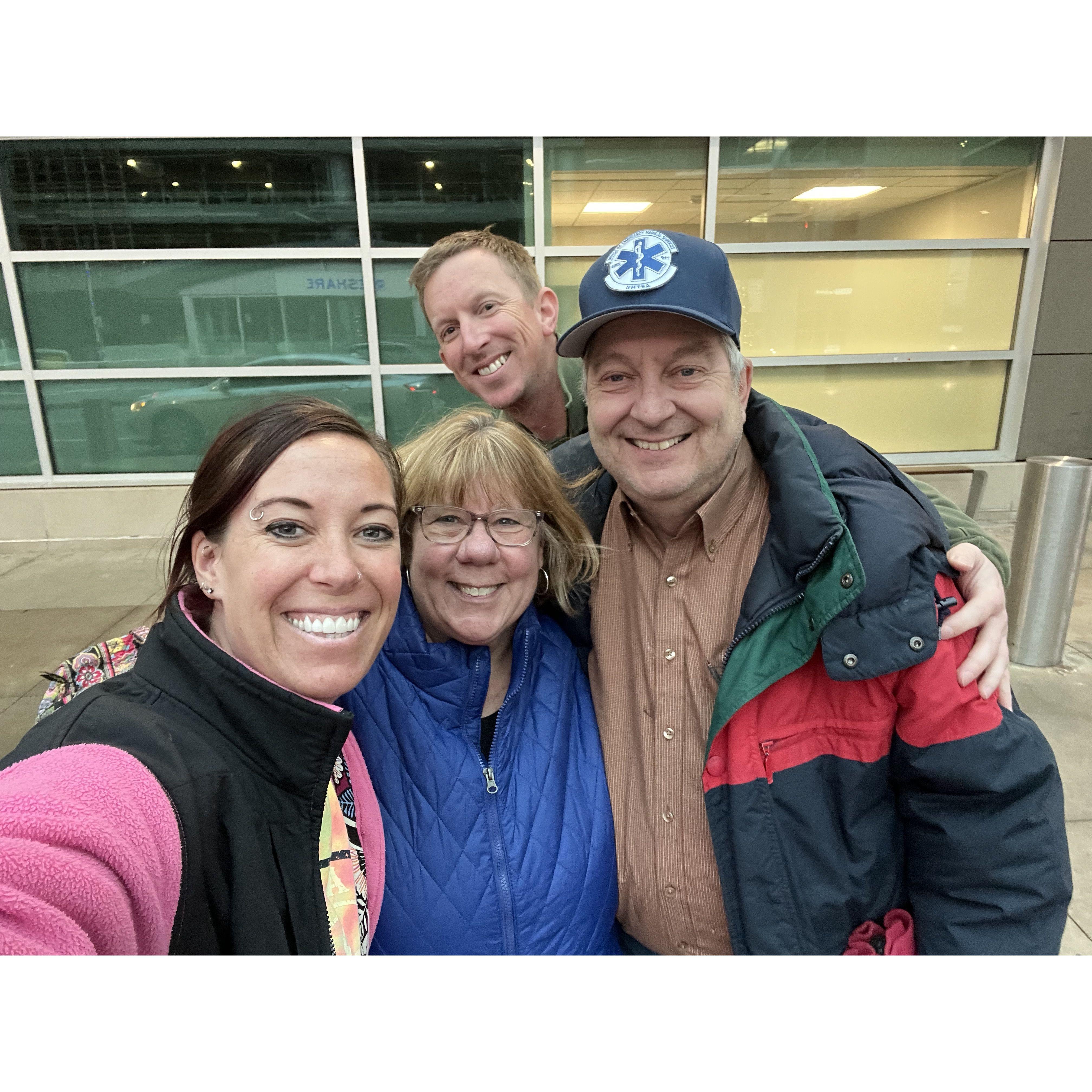 With Beth's parents.
