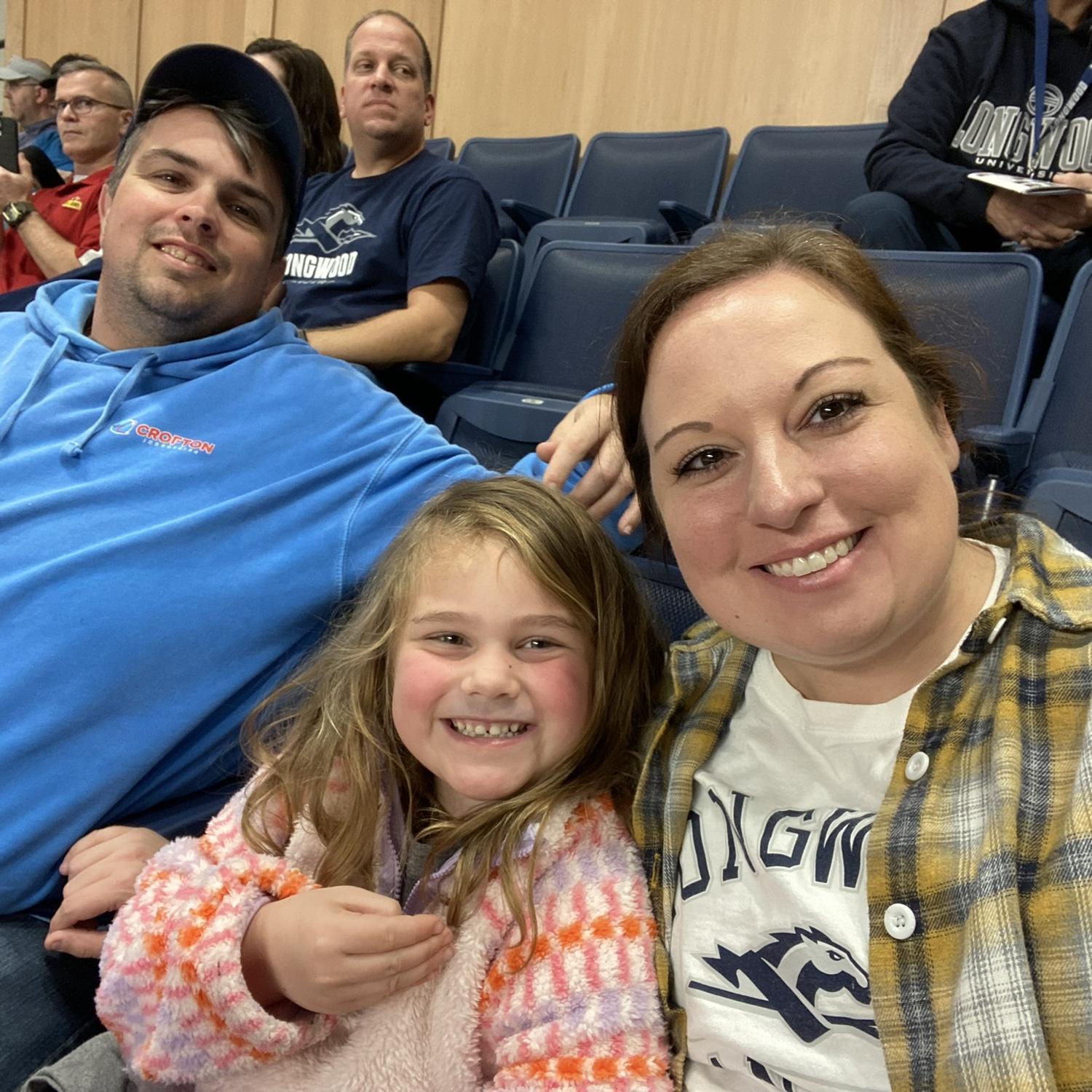 Sharing my love of Longwood basketball with Isla 🏀