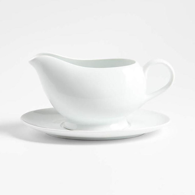 Aspen Porcelain Gravy Boat with Saucer