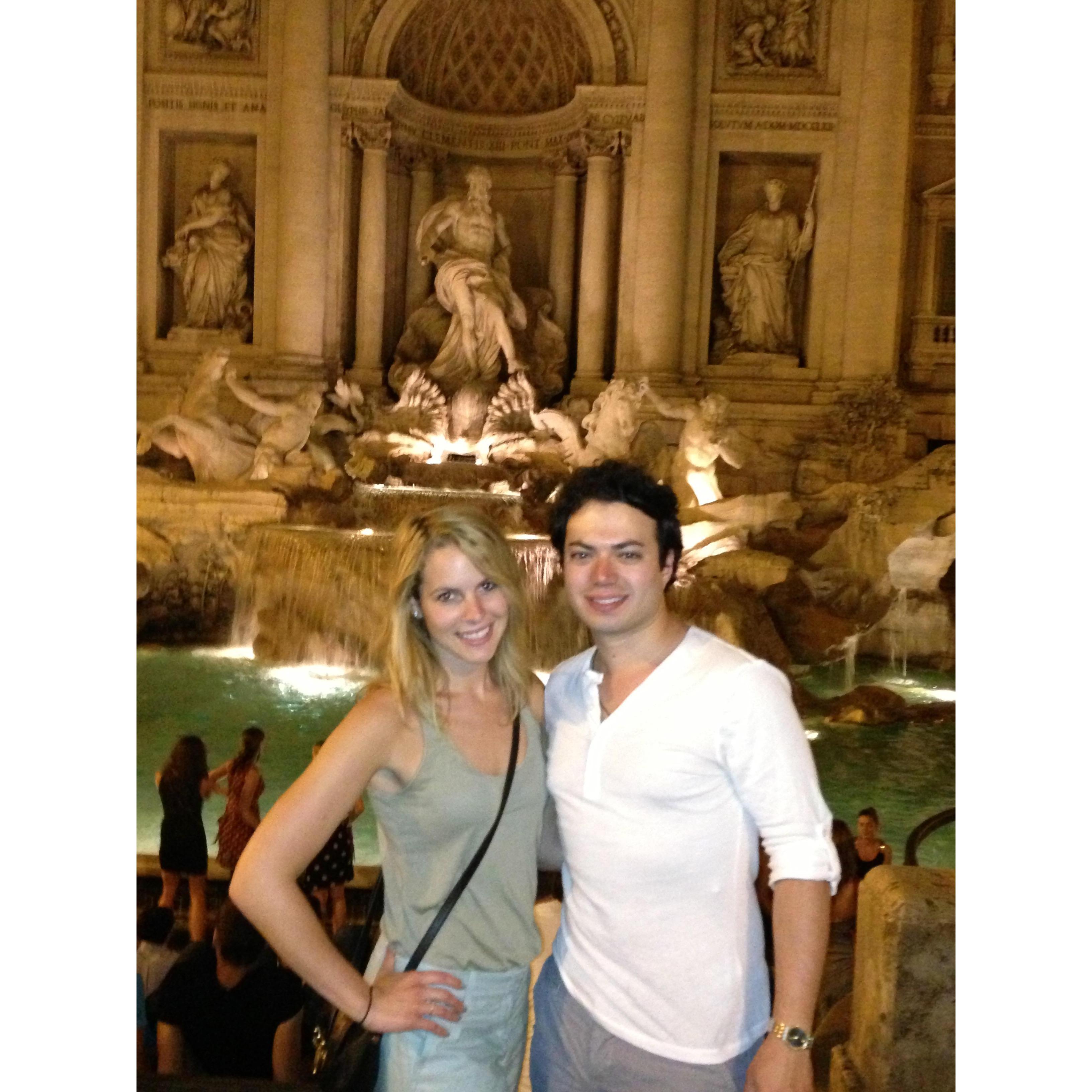 Our first time at the Trevi Fountain (where we got engaged!) Rome, Italy