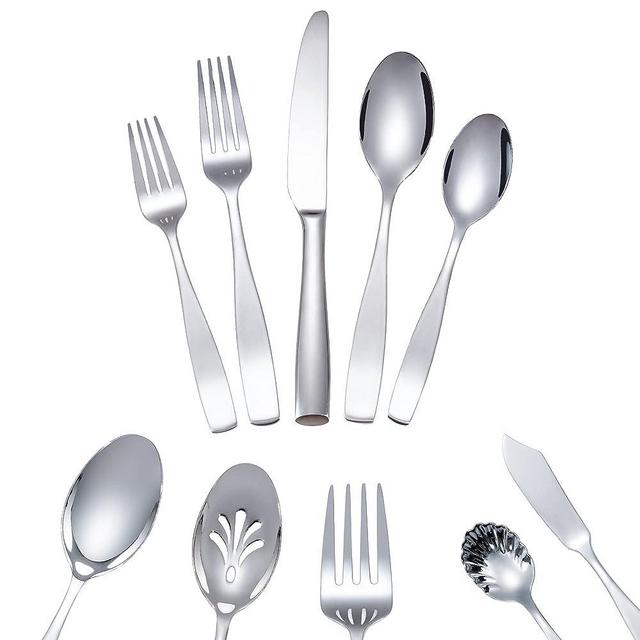 Silverware Set for 12, SuperCook 18/10 Stainless Steel Flatware Serving Sets, 65-Piece Elegant Design CutlerySet