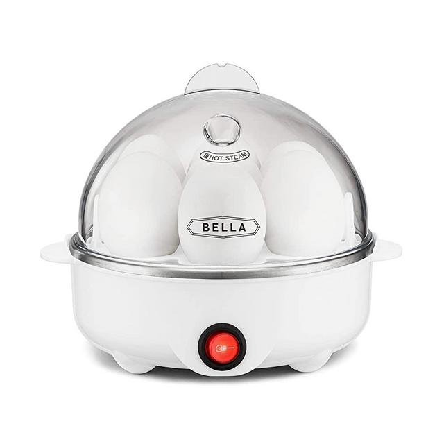 BELLA 17284 Cooker, Rapid Boiler, Poacher Maker Make up to 7 Large Boiled Eggs, Poaching and Omelete Tray included, Single Stack, White