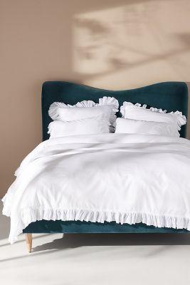 Ruffled Organic Spa Sateen Duvet Cover