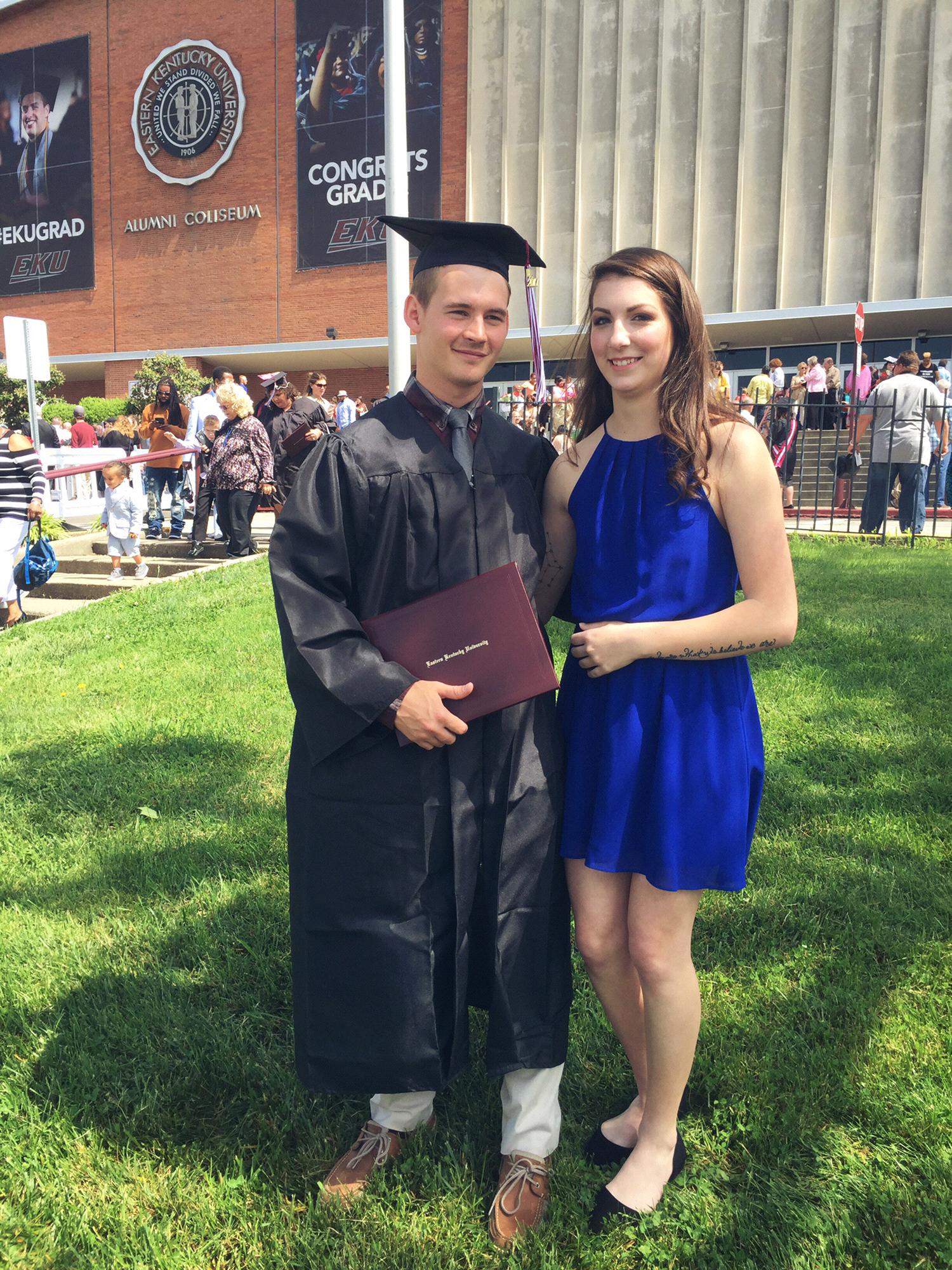 May 2017, after Aaron's graduation ceremony.