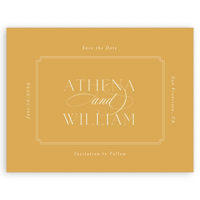 Harvest Gold, Yellow Wedding Digital Save the Date - Constance Landscape