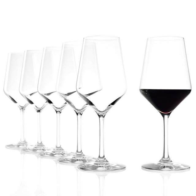 Stölzle Lausitz Red Wine Glasses Set of 6 (REVOLUTION). Dishwasher Safe, Lead-free Crystal Red Wine Glasses (16.5 fl oz). Shatter-Resistant Elegant Wine Glasses - Genuine Stölzle Wine Glass Set